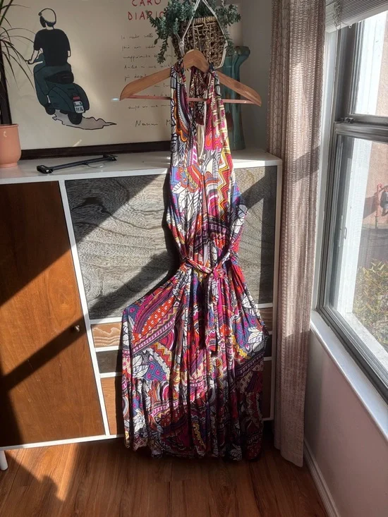 Maeve Bohemian V-Neck Maxi Dress in Multi-Color - Picture 1 of 4
